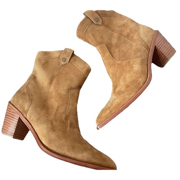 New 7 for all mankind western inspired ankle boots in Cognac size 10 - Picture 3 of 4